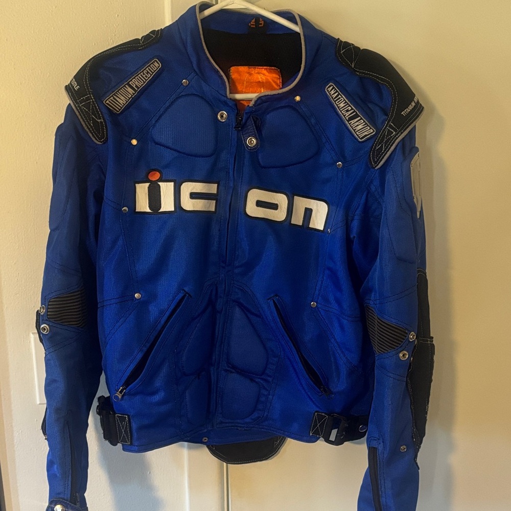 ICON Vibrant Blue Riding Jacket